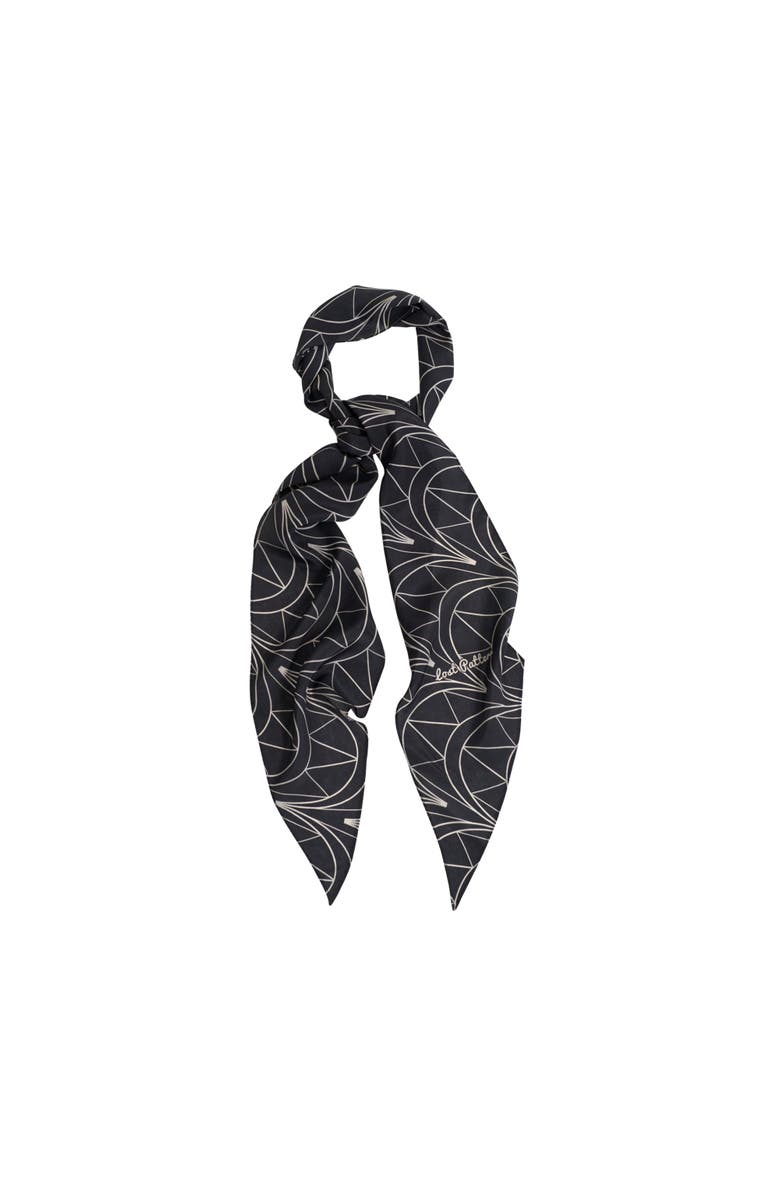 Lost Pattern "Chrysler" Silk Crepe Neck Scarf, Main, color, Empire Black