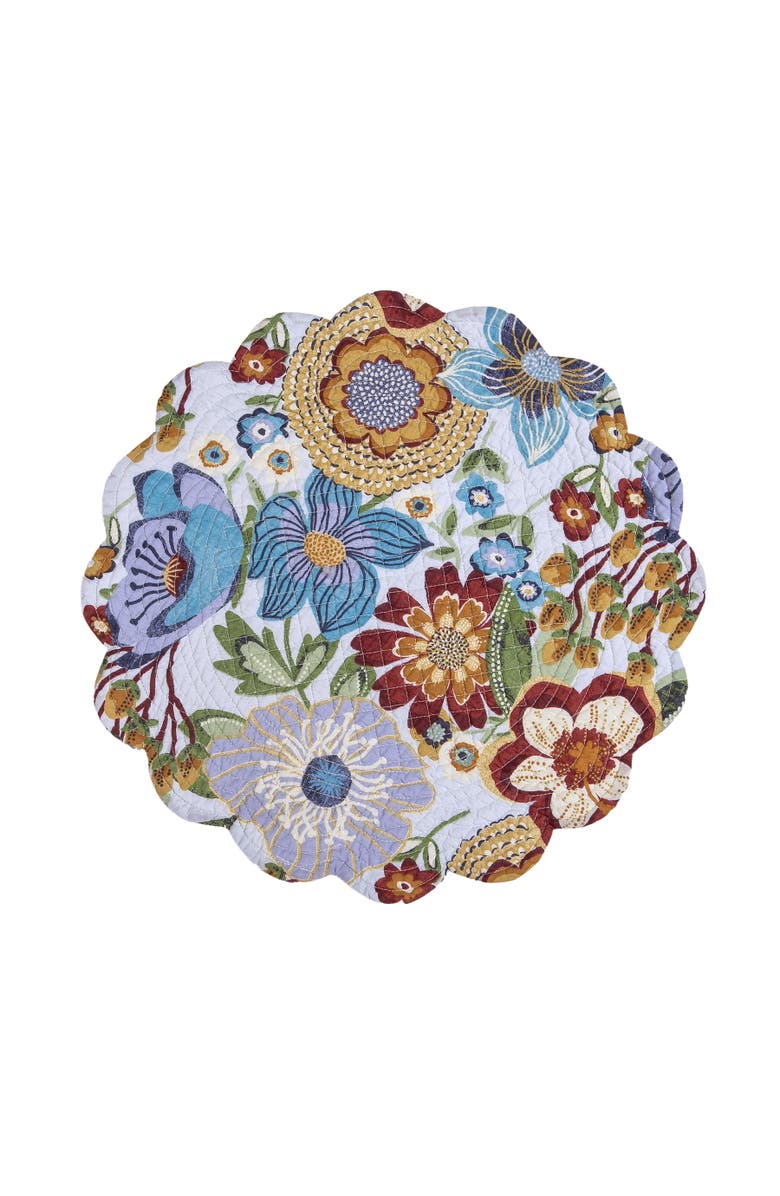 C&F Home Calanthe Round Set of 6 Placemats 17", Alternate, color, Green
