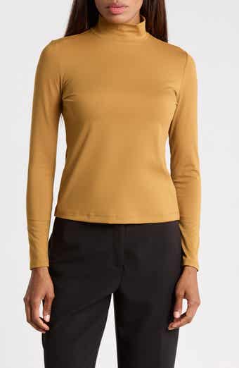 Turtleneck Top with Back Seam Detail