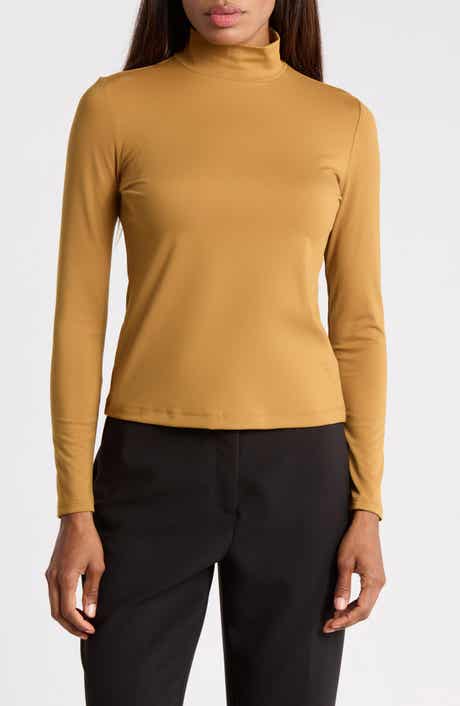 Turtleneck Top with Back Seam Detail