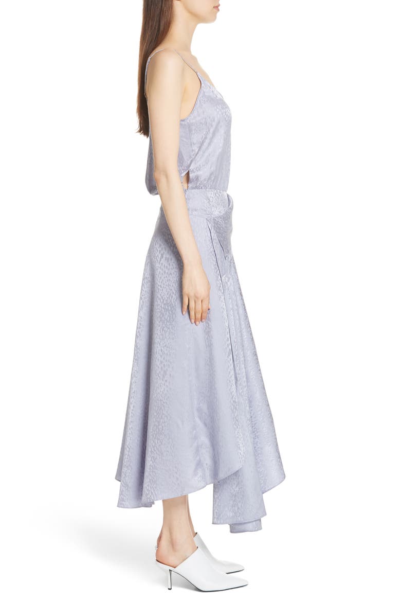 Willa Asymmetrical Silk Jacquard Dress, Alternate, color, LAVENDER