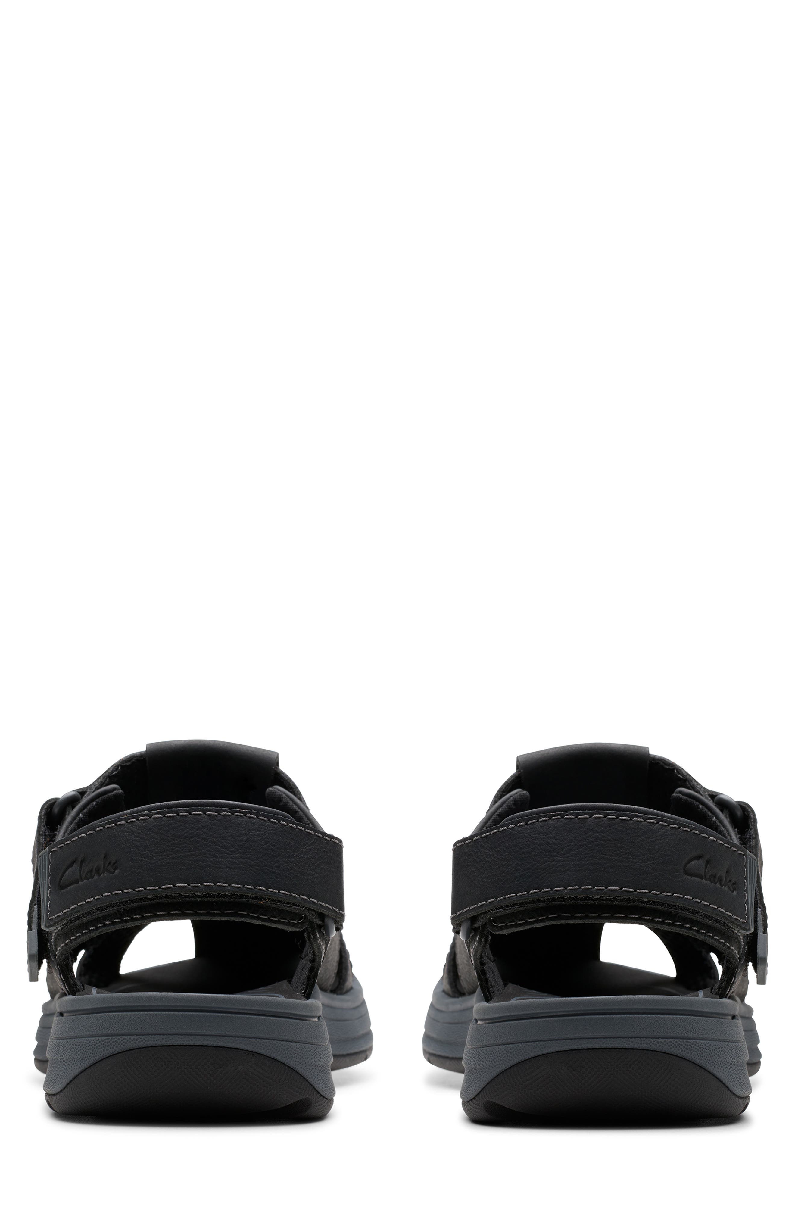 Clarks<sup>®</sup> Saltway Cove Fisherman Sandal, Alternate, color, Black Leather