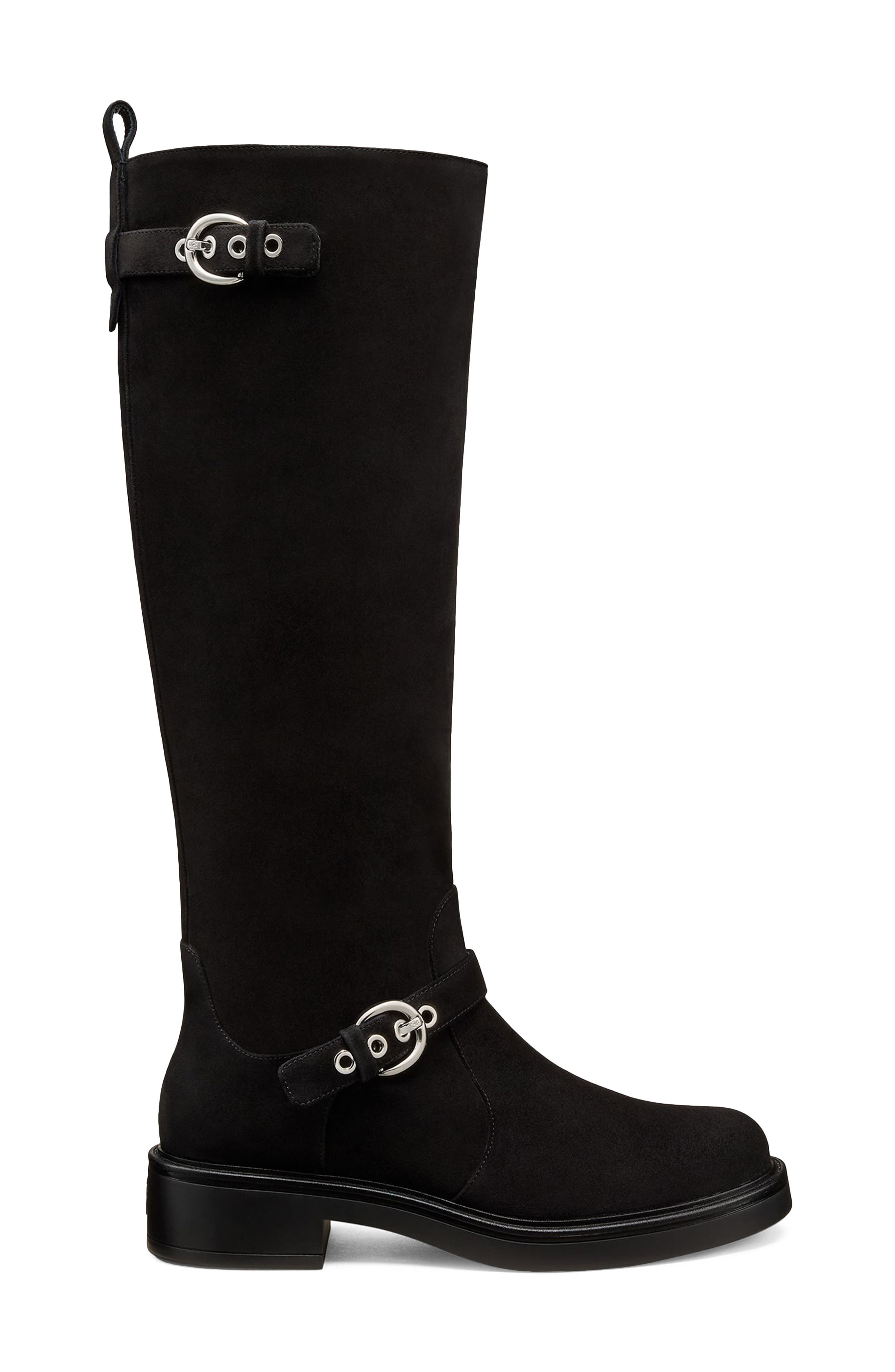 Chrystie Buckle Boot, Alternate, color, BLACK