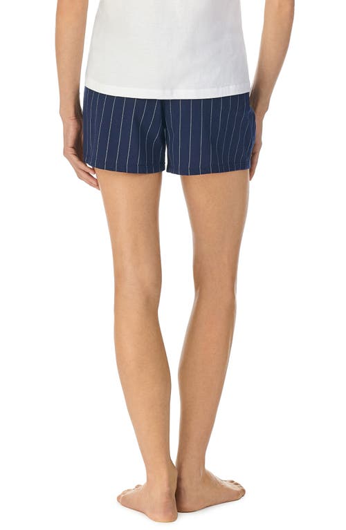 Ralph Lauren Lauren  Stripe Boxer Pajama Shorts In Navy Stripe