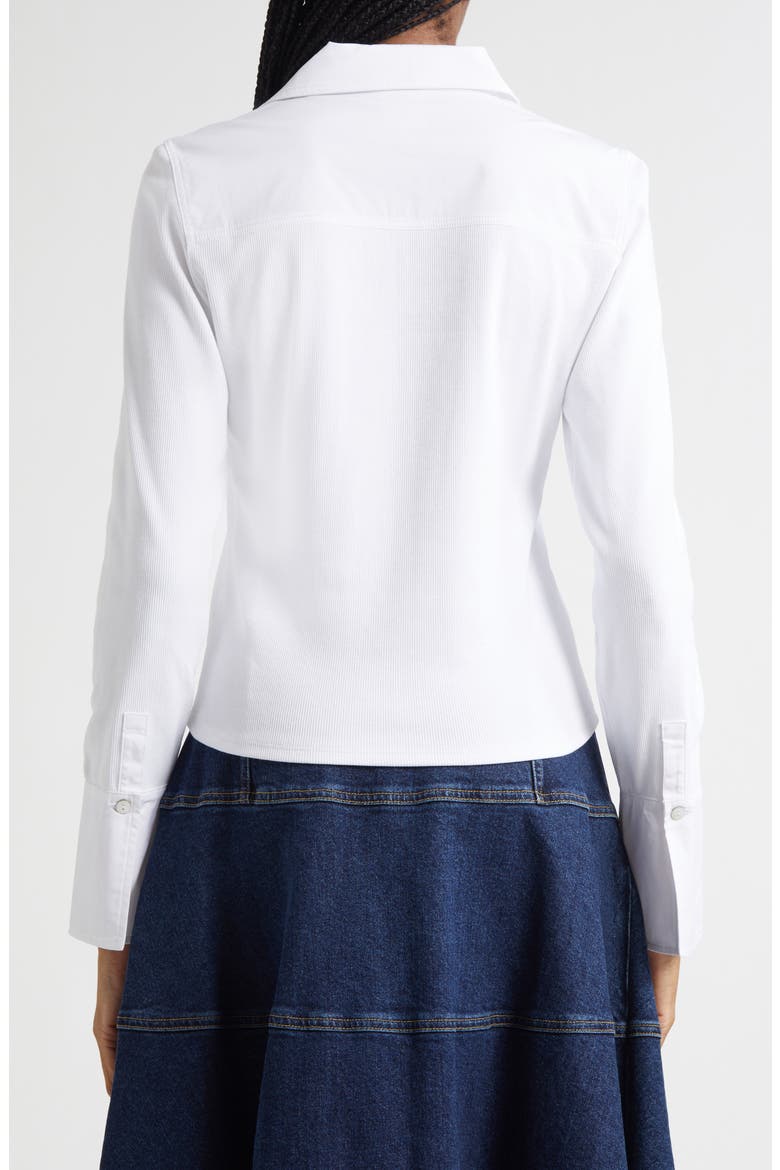 Lyric Button-Up Knit Shirt, Alternate, color, WHITE/WHITE