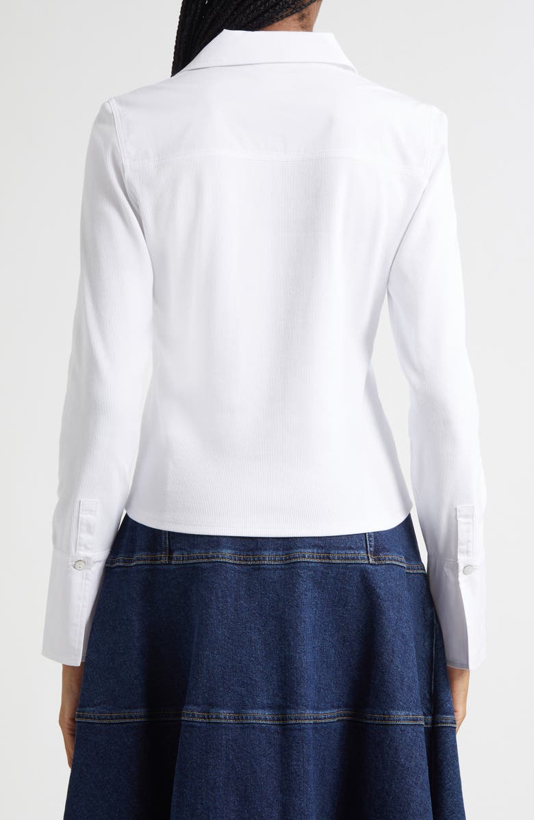 Cinq à Sept Lyric Button-Up Knit Shirt, Alternate, color, White/ White