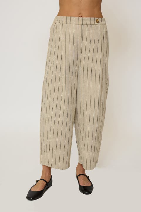 Women's Rose Mid Rise Pleated Straight Pants