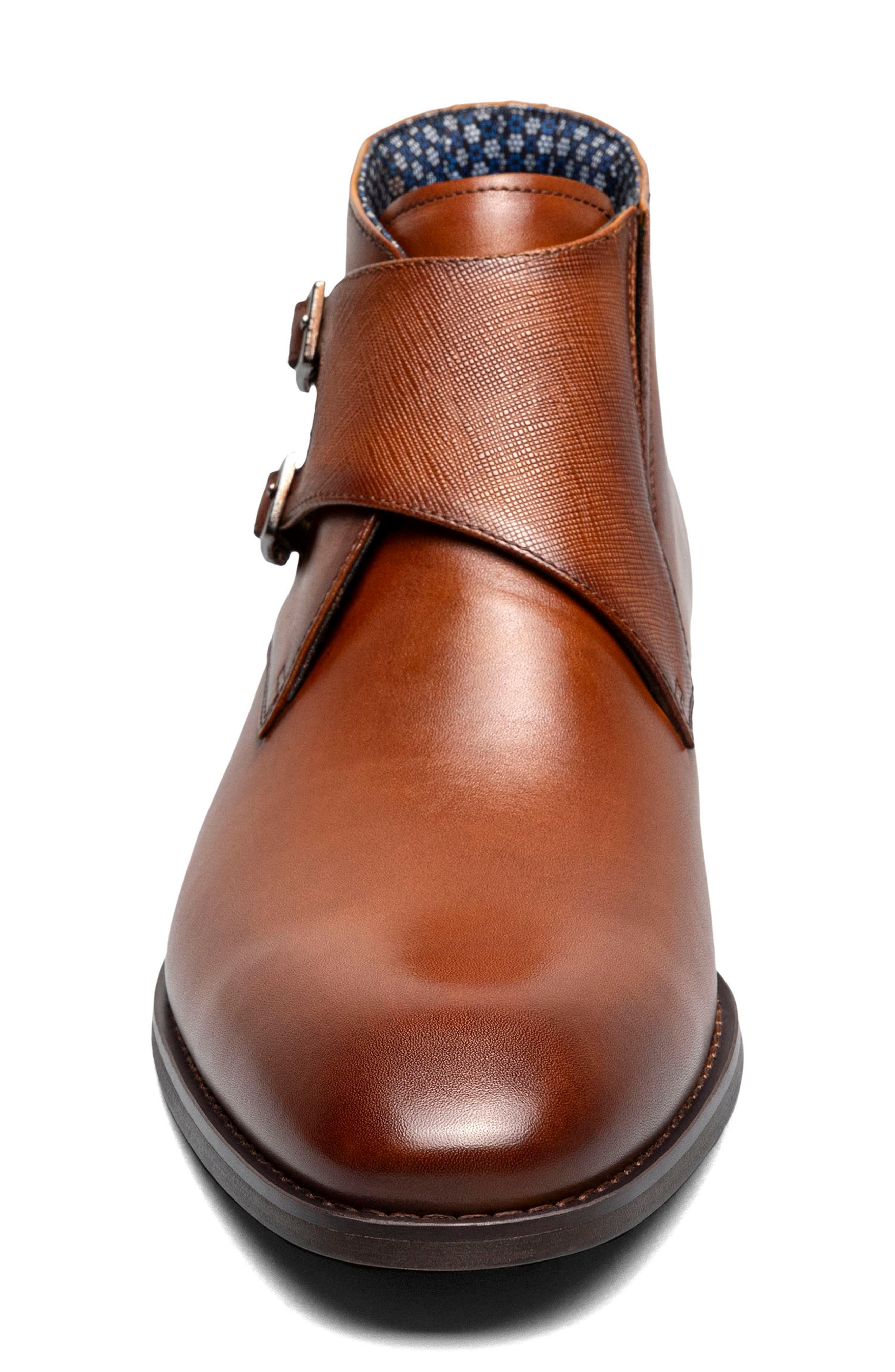 Kaius Double Monk Strap Boot, Alternate, color, COGNAC