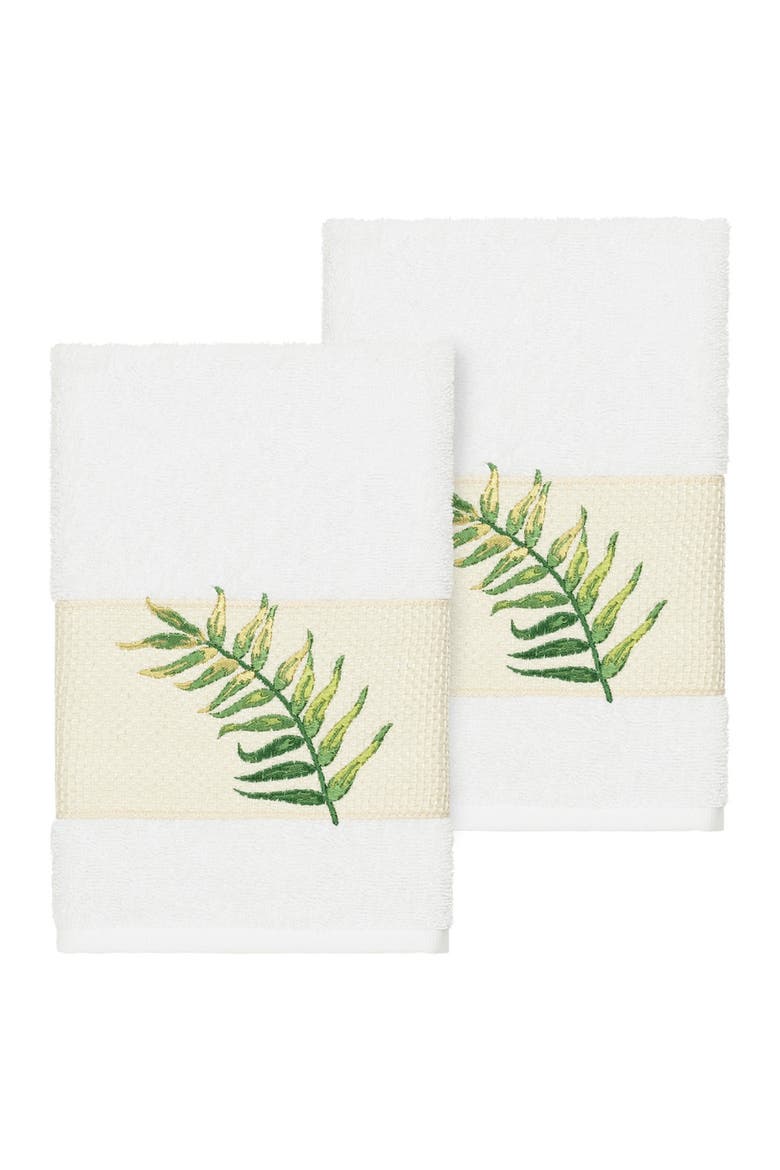 Zoe Embellished Hand Towel - Set of 2 - White, Main, color, WHITE