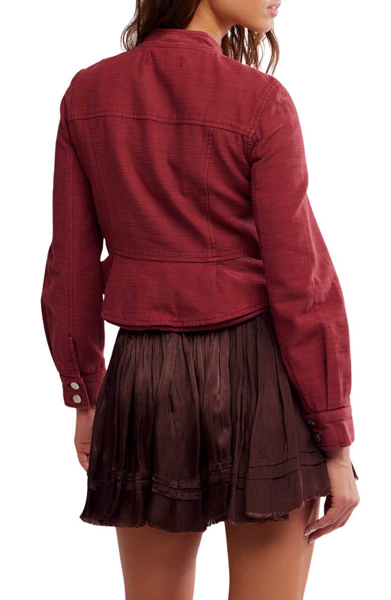 Free People Jocelyn Utility Cotton Jacket, Alternate, color, Red Dahlia