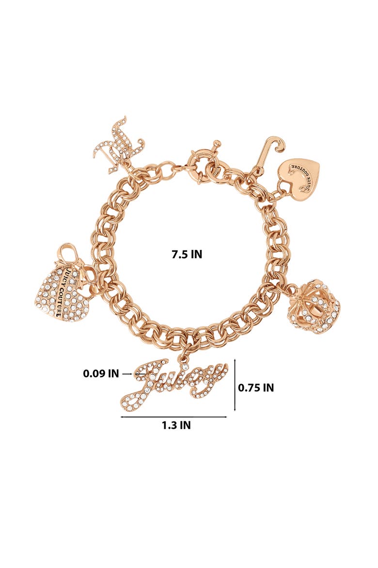Gold-Tone Charm Bracelet with Pavé Accents, Alternate, color, Gold