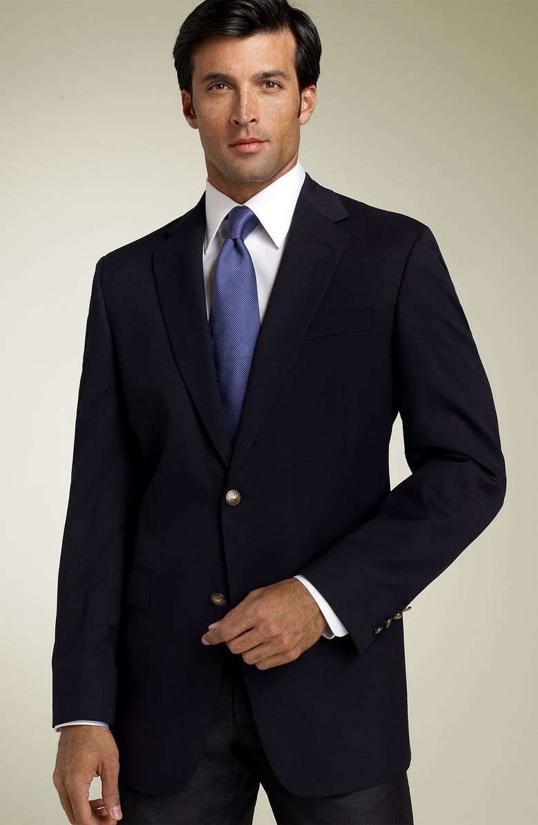 Hart Schaffner Marx 'Capital Collection' Navy Wool Blazer, Main, color, 