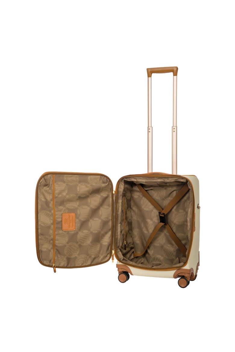 Firenze Softside 21" Carry On Compound Spinner Luggage, Alternate, color, Cream