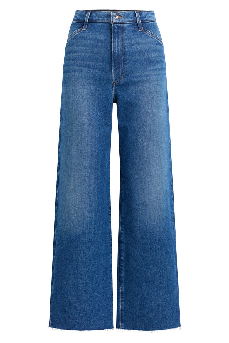 The Mischa Raw Hem Super High Waist Wide Leg Jeans, Alternate, color, MADISON
