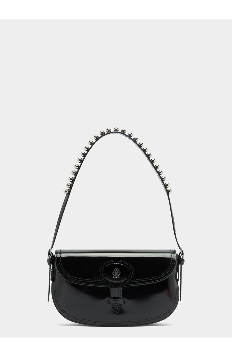 Bally Beckett Small Shoulder Bag in Brushed Leather, Main, color, Black+Palladio