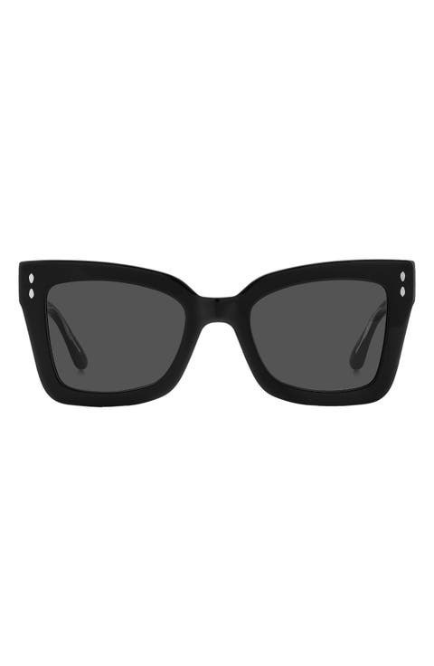52mm Flared Rectangular Sunglasses