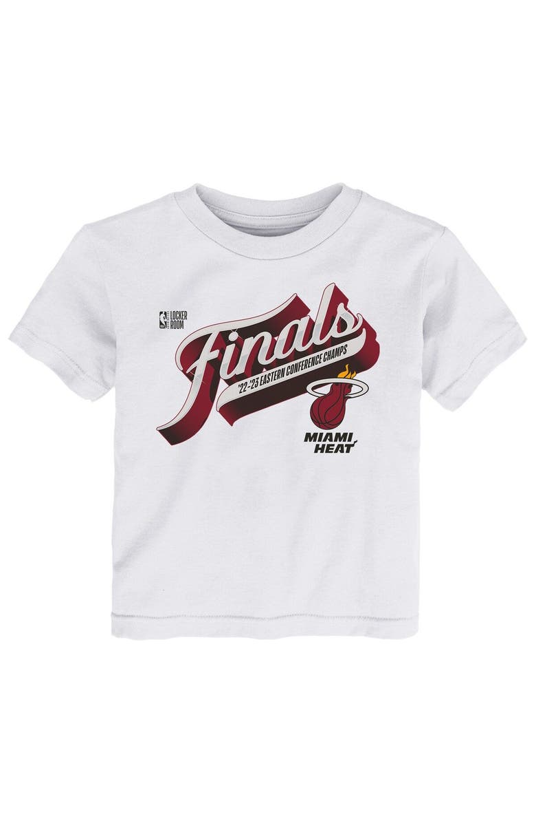FANATICS Toddler Fanatics Branded White Miami Heat 2023 Eastern Conference Champions Locker Room T-Shirt, Alternate, color,