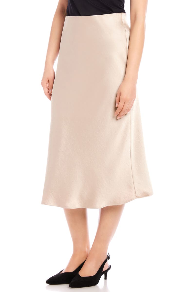 Karen Kane Bias Cut Satin Midi Skirt, Alternate, color,