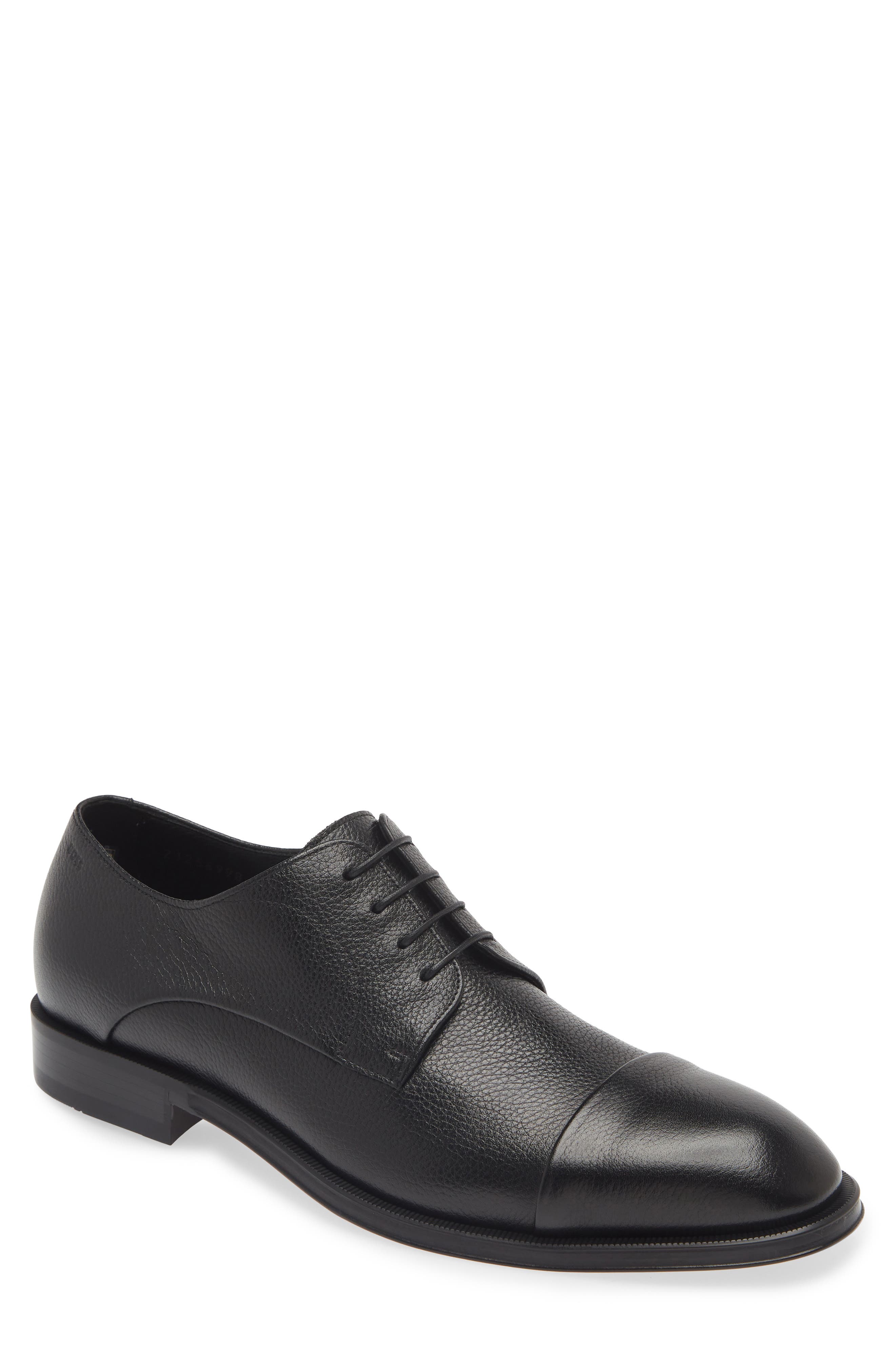 BOSS Derrek Pebbled Cap Toe Derby