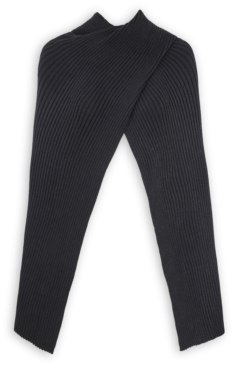 SAACHI Drape Rib Wrap, Alternate, color, Black