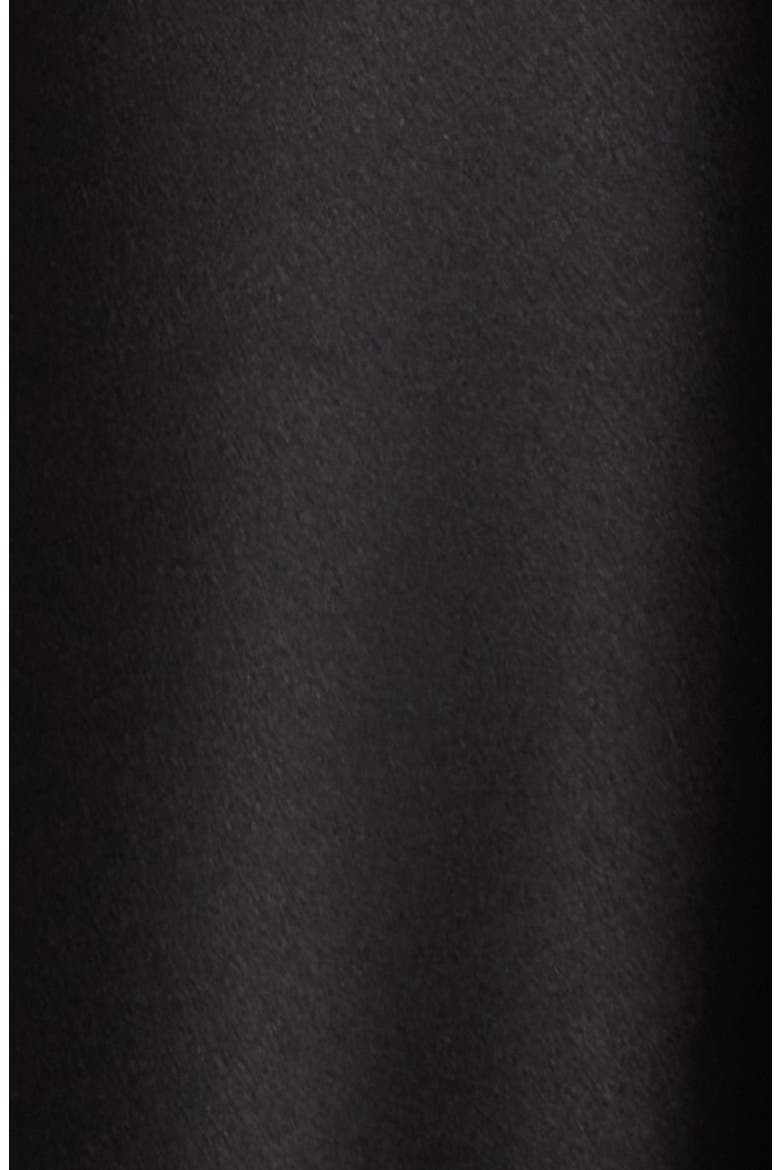 Lace Trim Satin Shortie Pajamas, Alternate, color, BLACK