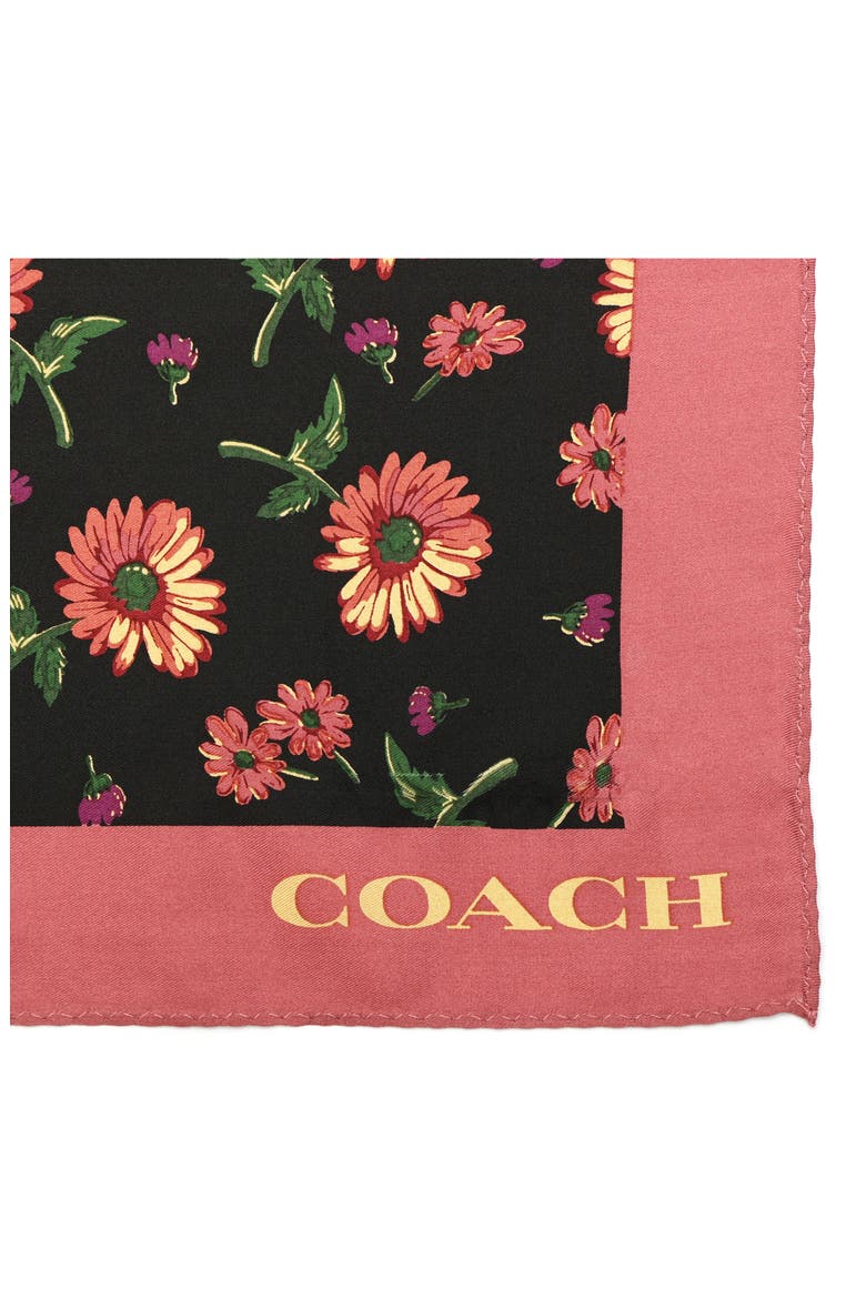 Grunge Floral Rexy Square Silk Scarf, Alternate, color, BLACK MULTI