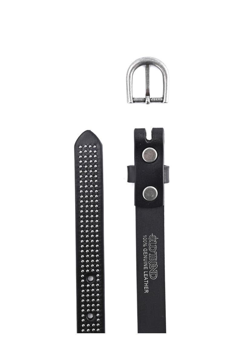 OLD TREND Stud Genuine Leather Slim Studded Everyday Belt, Alternate, color, Black