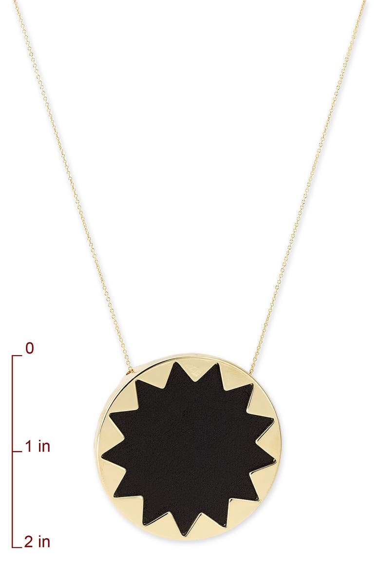 Sunburst Pendant Necklace, Alternate, color, BLACK/ GOLD