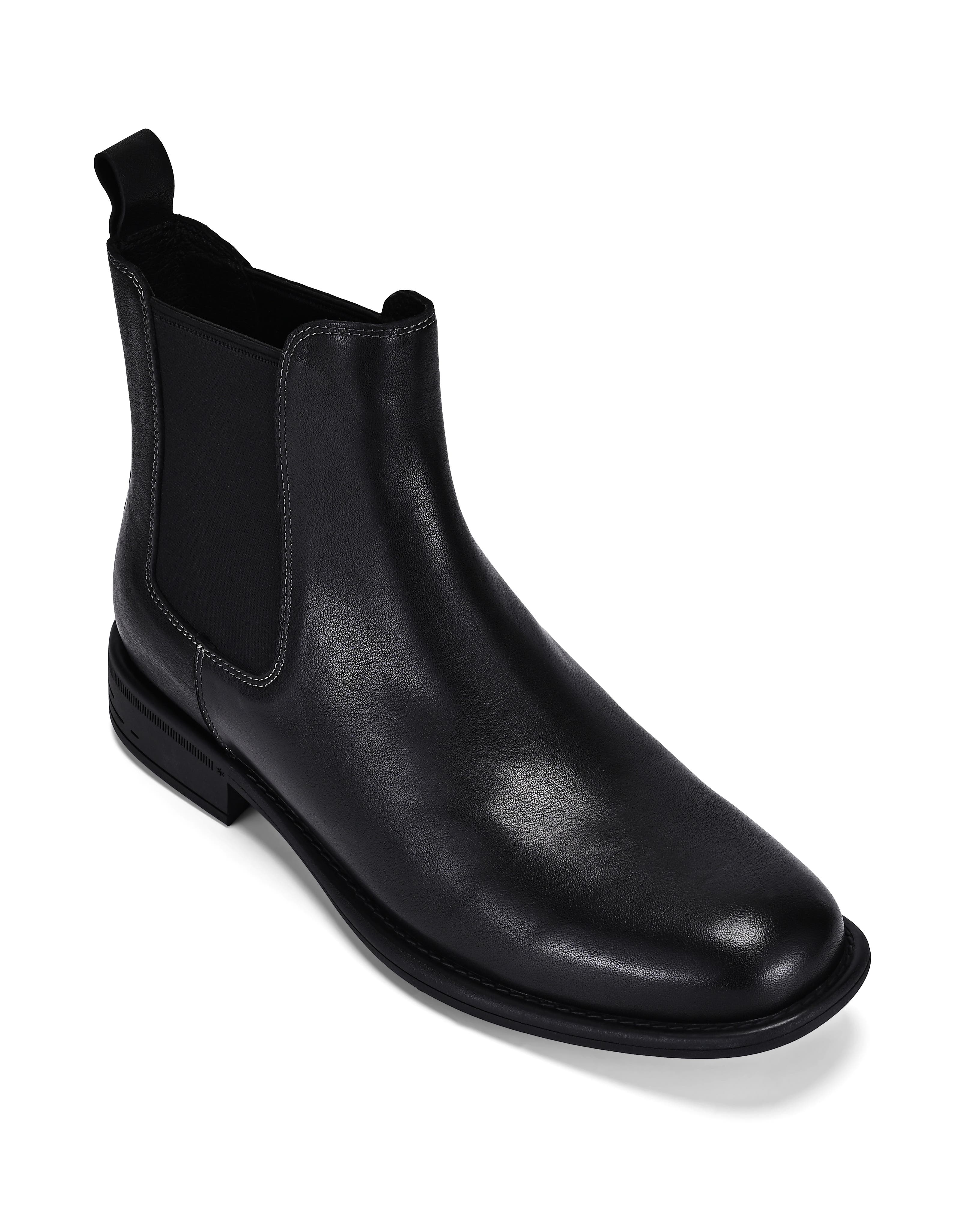 OLD TREND Classic Genuine Leather Versatile Everyday Chelsea Boot, Main, color, Black