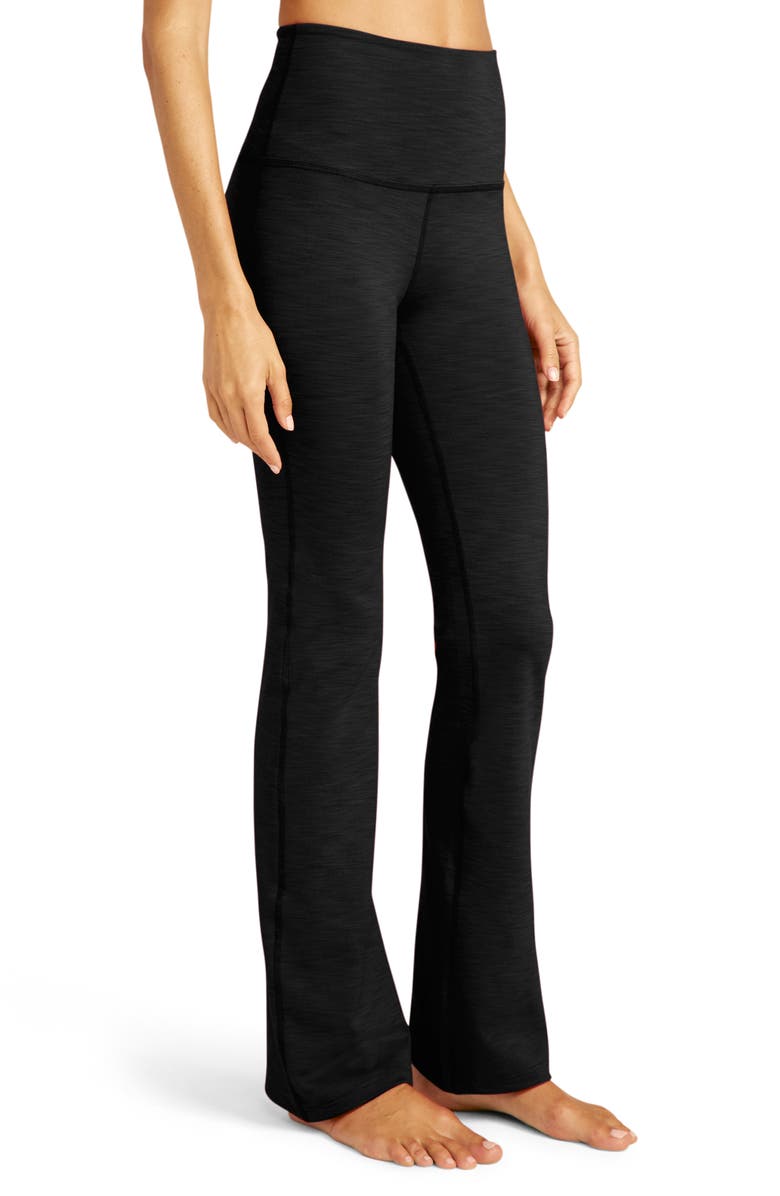 Beyond Yoga Heather Flare Leggings, Alternate, color, Black Heather