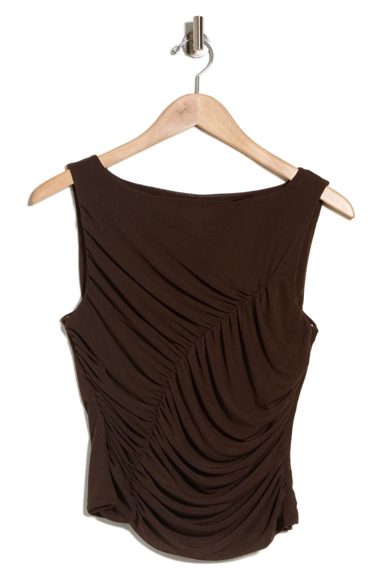 Ruched Tank, Alternate, color, FUDGE