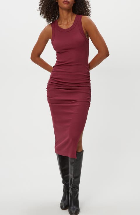 Wren Side Slit Sleeveless Body-Con Midi Dress