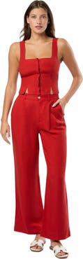 Onia Air Linen Square Neck Top