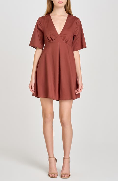 Zelma Short Sleeve Babydoll Minidress