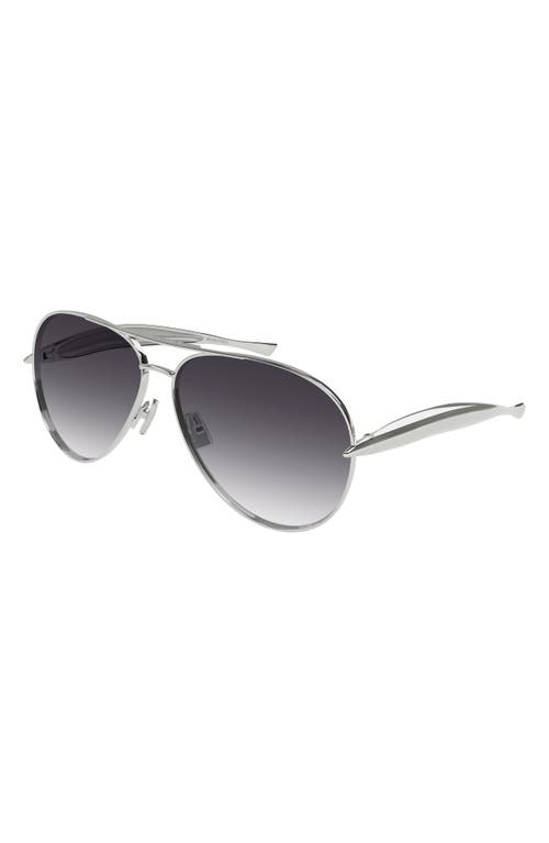 Bottega Veneta Bv1305s Linea Unapologetic 008 Silver Grey Sunglasses In Silver