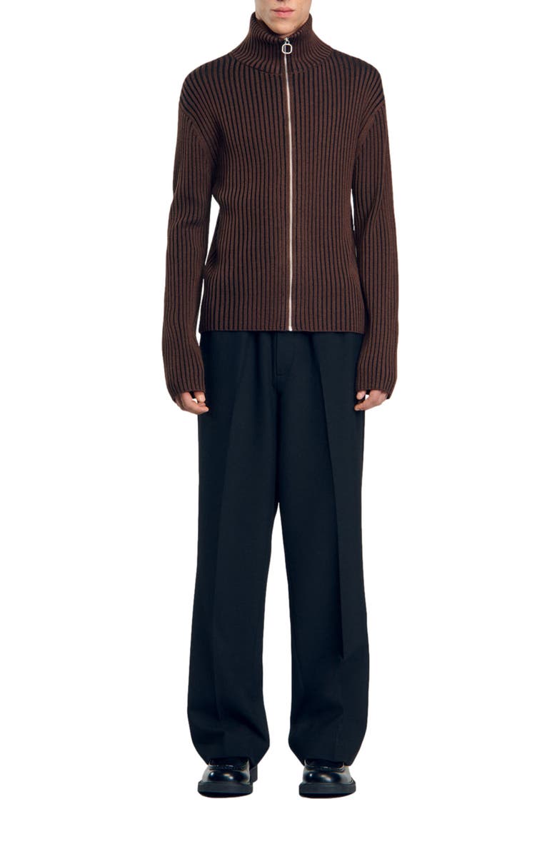 SANDRO Ribbed cardigan, Main, color, 