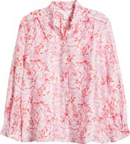 Caslon® Ruffle Button-Up Shirt