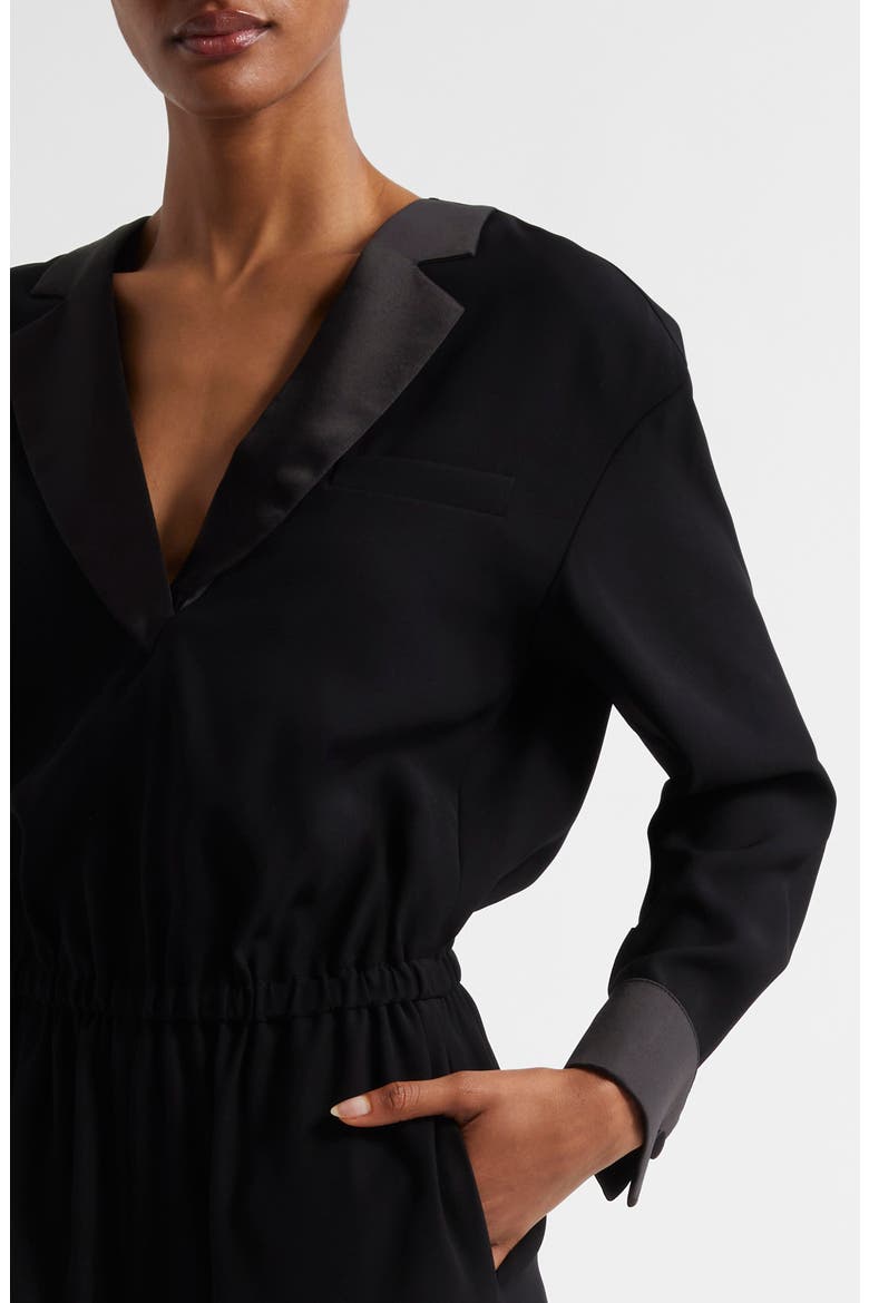Tuxedo Long Sleeve Jumpsuit, Alternate, color, SOLID BLACK