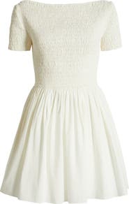 Faithfull the Brand Deboni Smocked Cotton Minidress