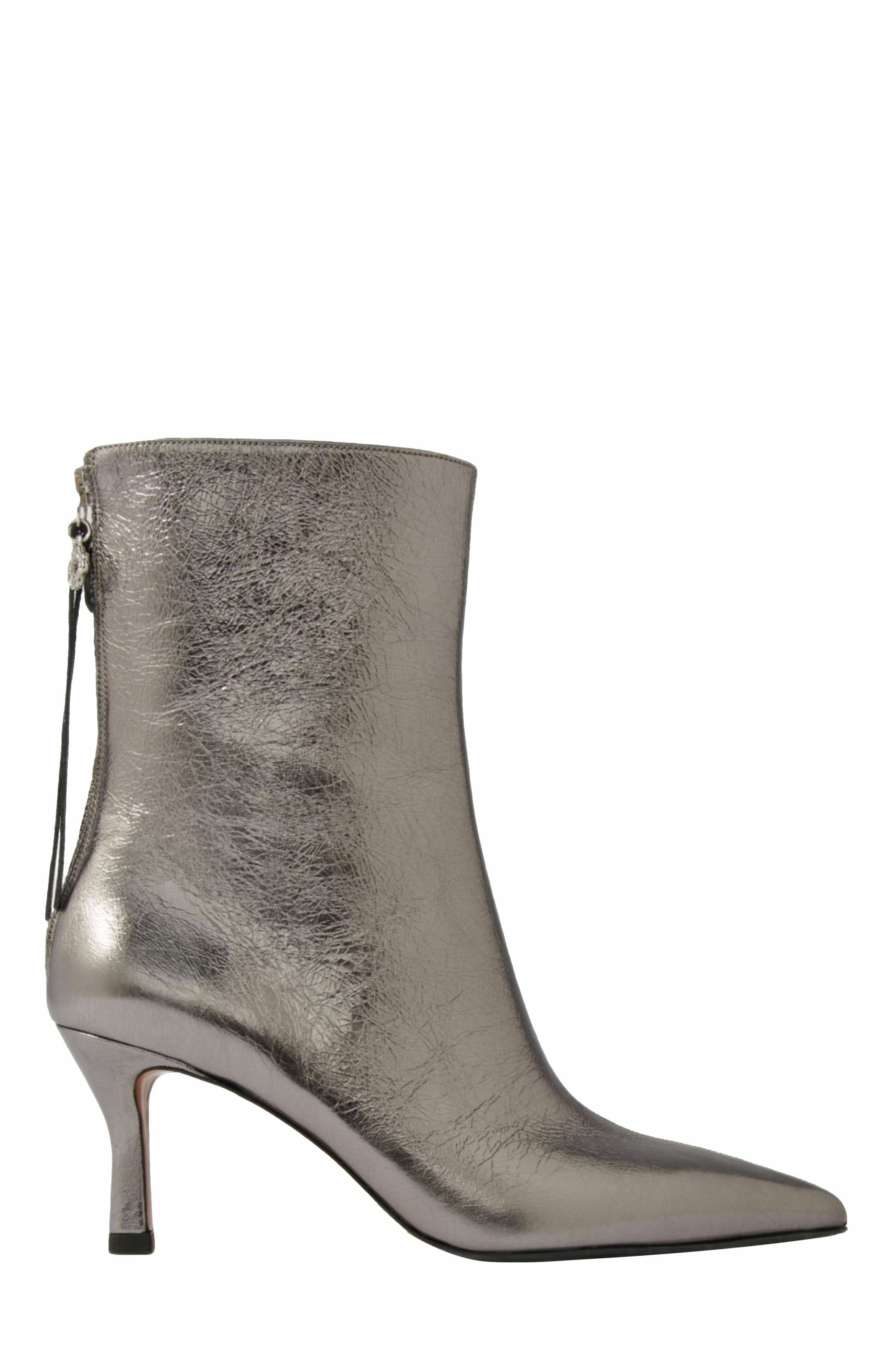 maje Metallic pointed-toe boots, Main, color, 