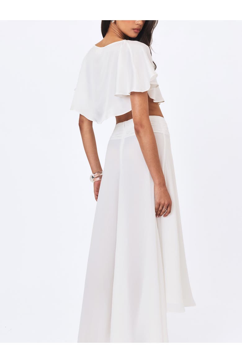 Yanna Chiffon High-Low Maxi Skirt, Alternate, color, White
