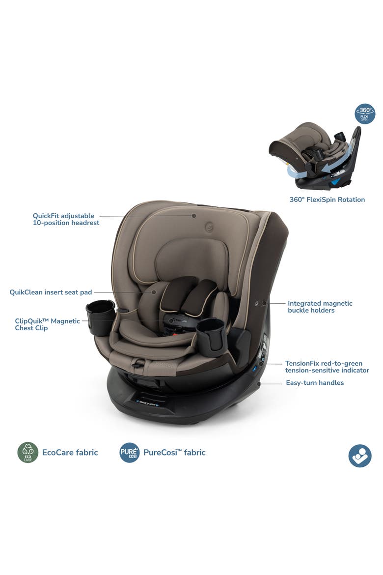 Andi 360° Rotating All-in-One Convertible Car Seat, Alternate, color, TRUFFLE
