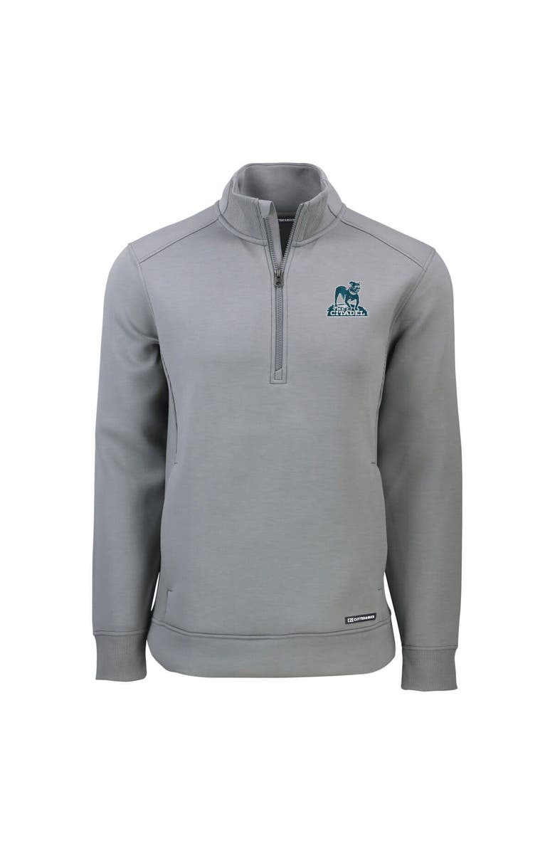 Cutter & Buck Men's Cutter & Buck  Gray Citadel Bulldogs Roam Eco Recycled Quarter-Zip Sweatshirt, Alternate, color, 