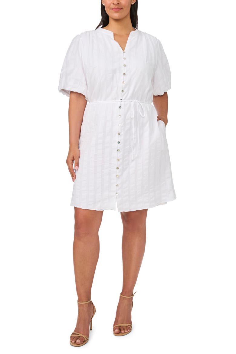 Embroidered Cotton Dress, Main, color, BRIGHT WHITE