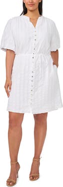 Halogen® Embroidered Cotton Dress