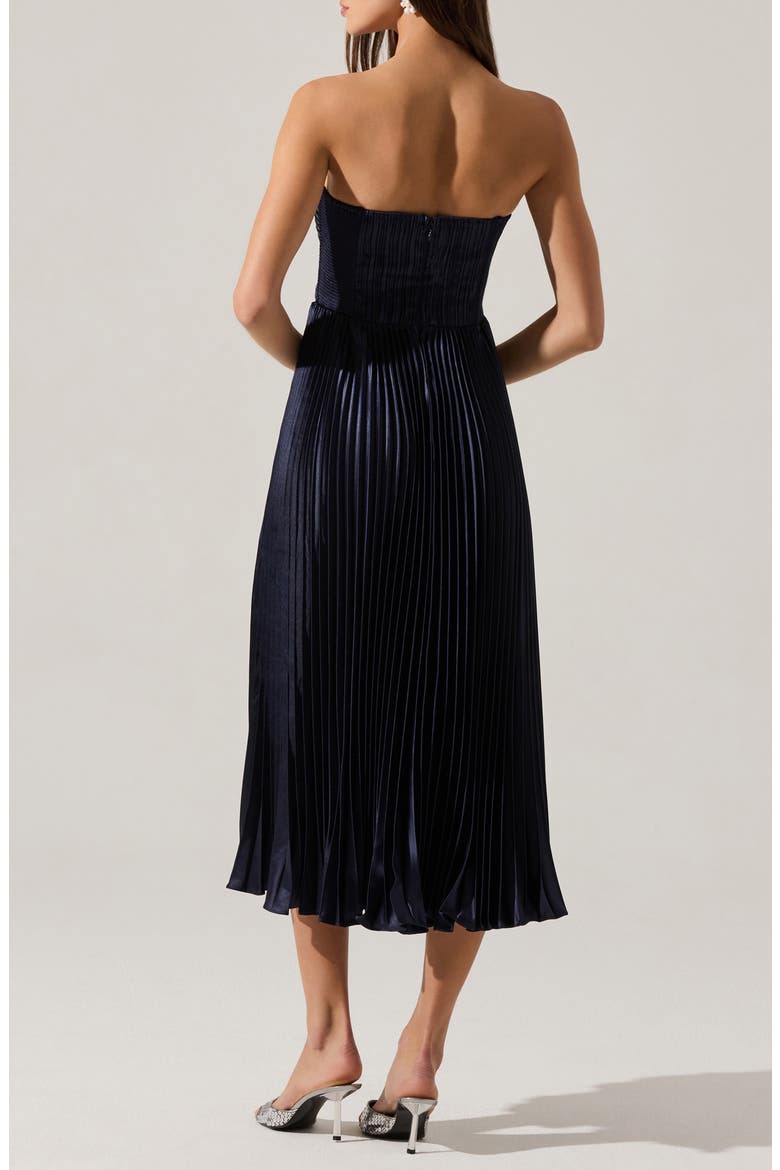 Ascella Strapless A-Line Dress, Alternate, color, NAVY
