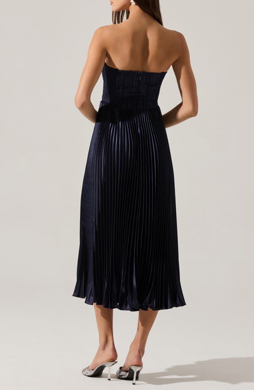 Astr The Label Ascella Strapless A-line Dress In Blue