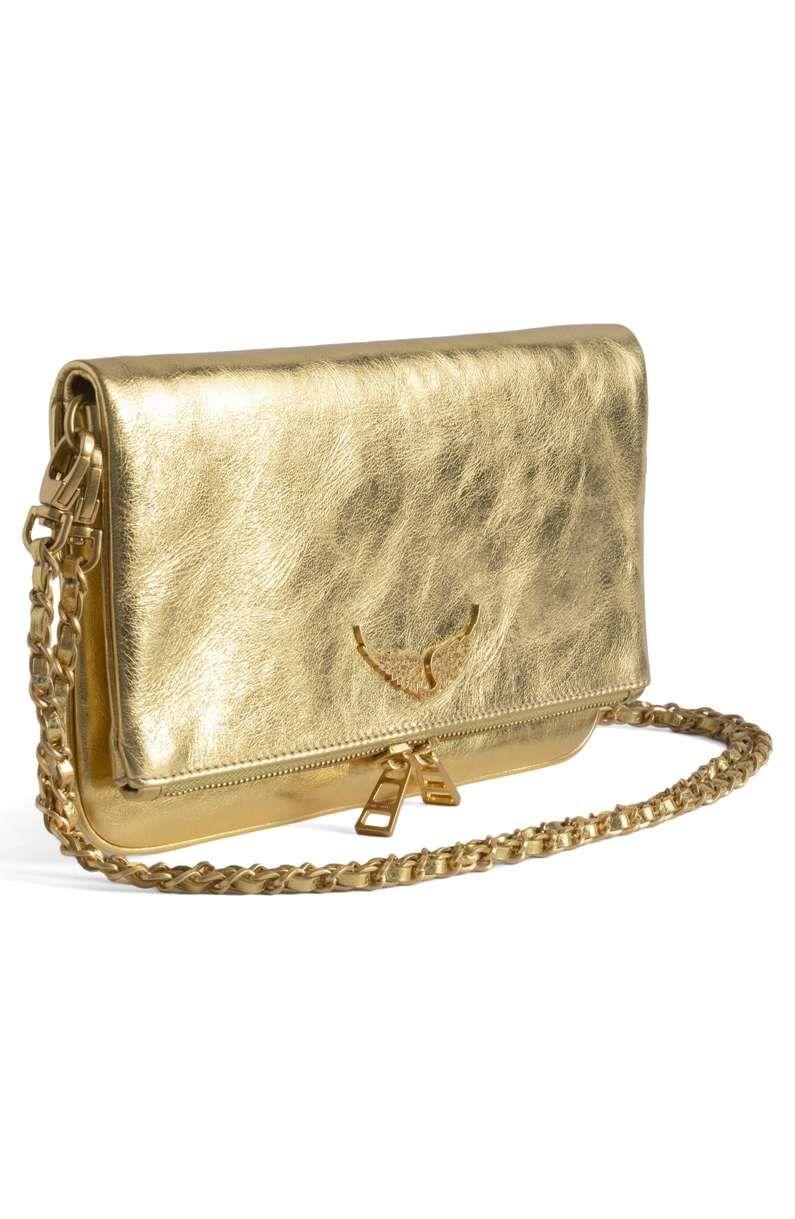 Zadig & Voltaire Rock Vintage Metallic Crossbody Bag, Alternate, color, 