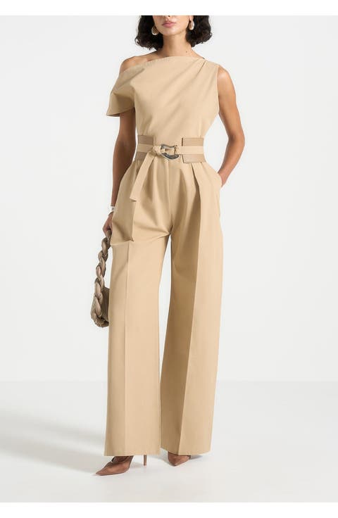 Valerie Tailored Off Shoulder Jumpsuit With Belt