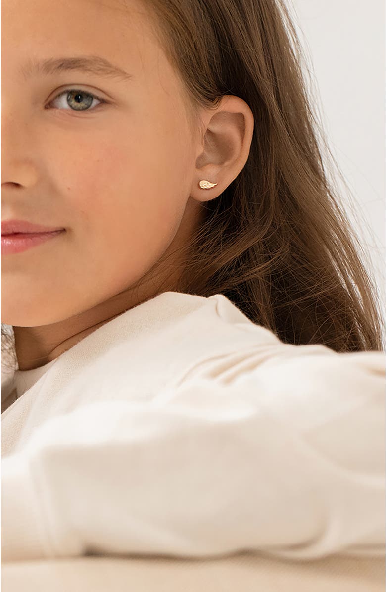 In Season Jewelry 14k Angel Wings Earrings, Alternate, color, Gold